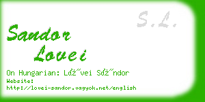 sandor lovei business card